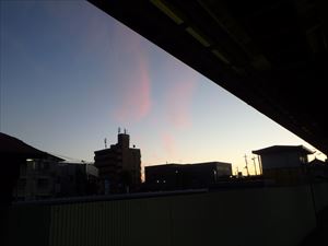 朝焼けの高崎の空 朝日はきれいだった
