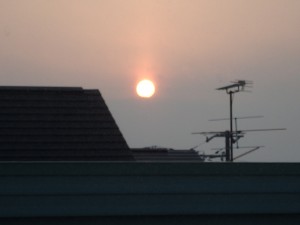 穏やかで、暖かな夕日 北海道のこの時期には 珍しい