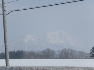 大きく見える尻別岳