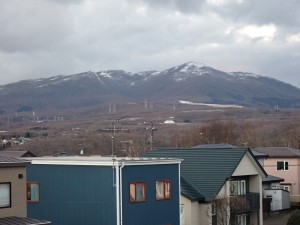 雪化粧の室蘭岳