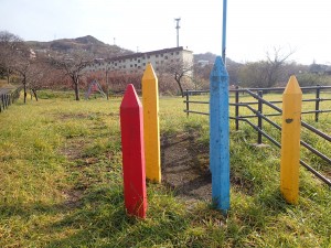 きれいな色の杭