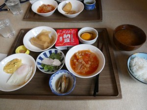 朝も温泉