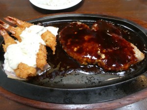 ポークステーキは 濃い味